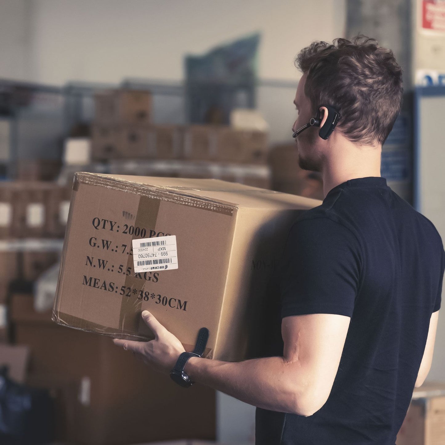 Midland C1251 Dual Headset Bluetooth, auricolare con PTT incorporato per comunicare a mani libere, cuffia mono con microfono ad archetto, cancellazione dei rumori