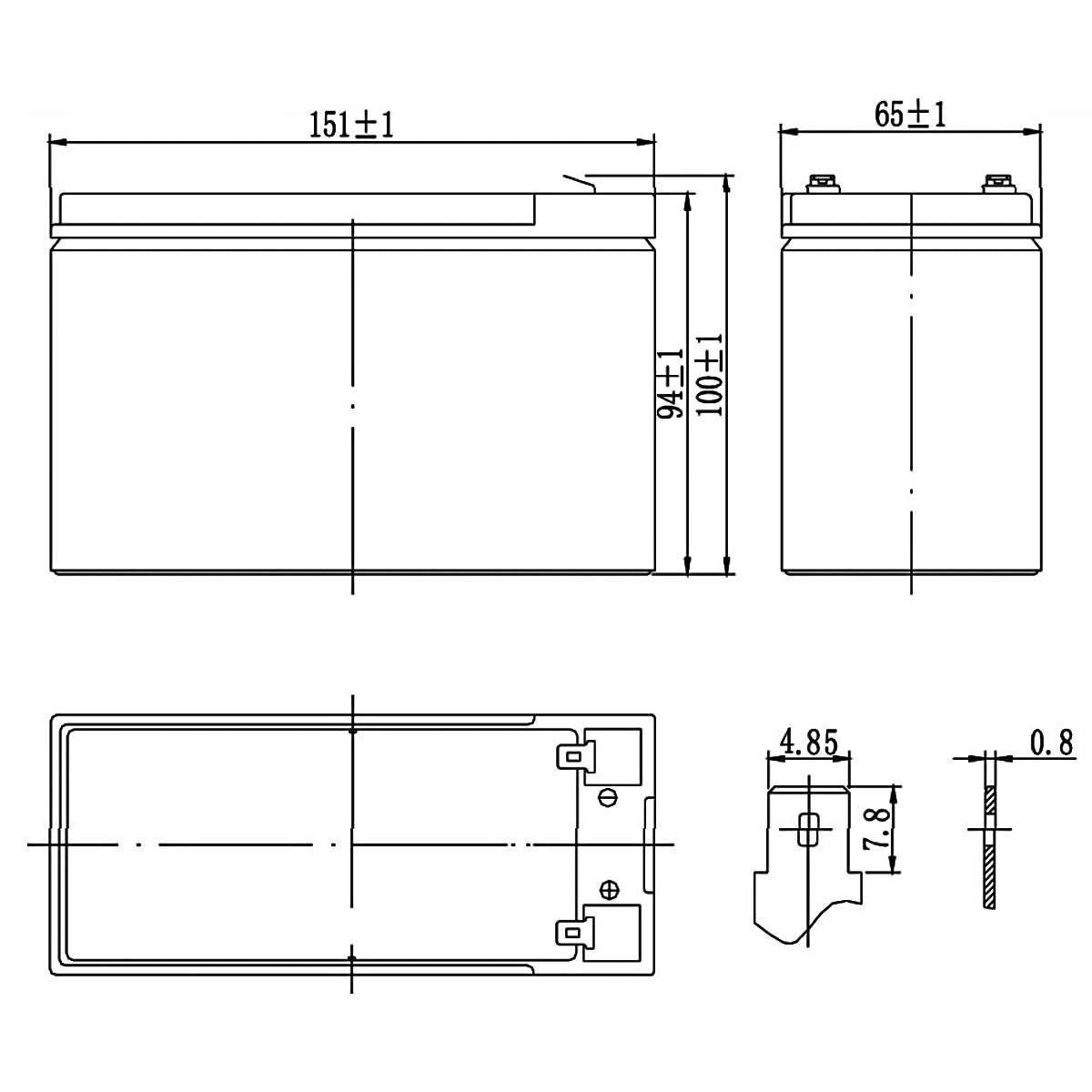 Batterie au plomb SKB batterie rechargeable SK12-7.2 série SK 12V 7.2AH, technologie de plaque plate AGM régulée avec valve