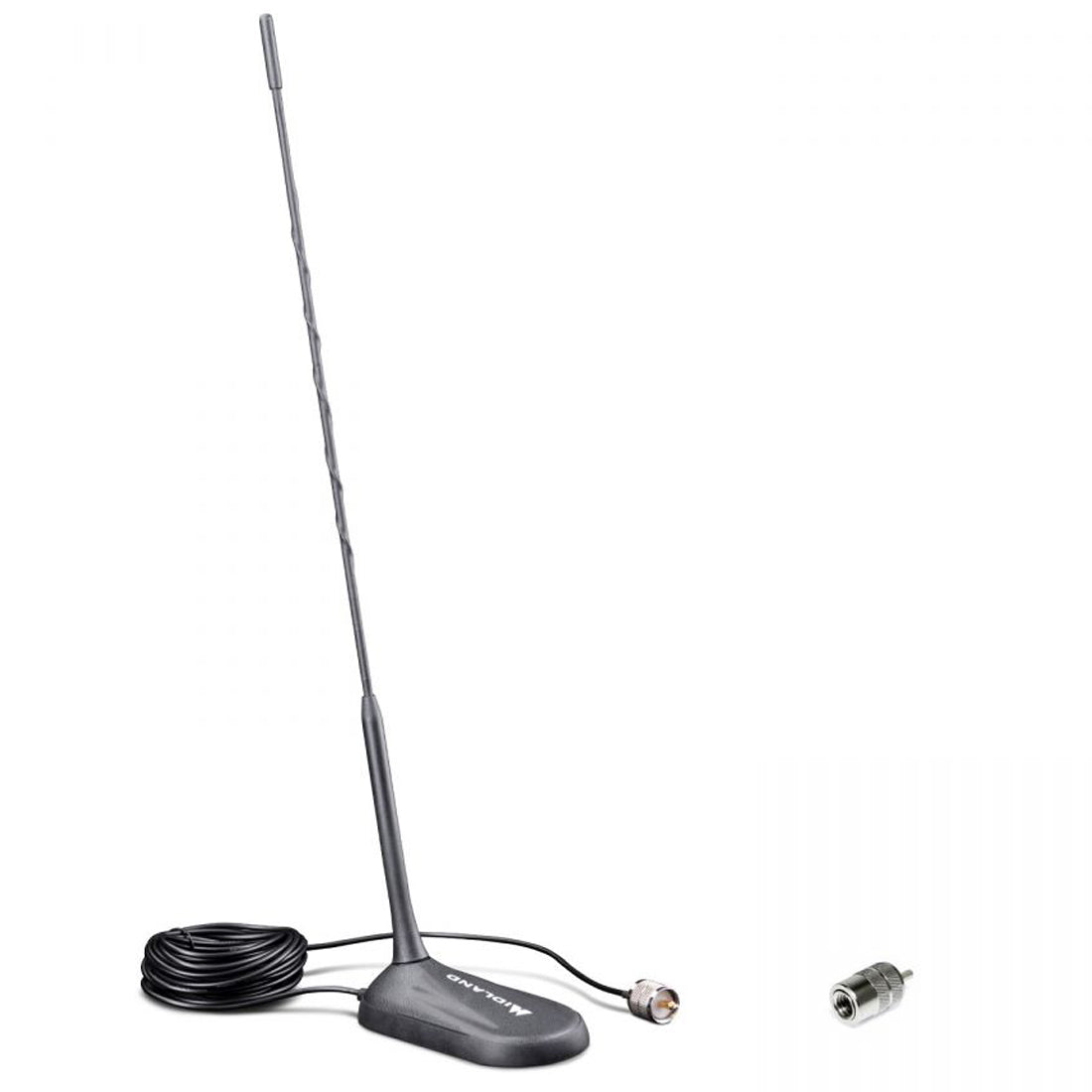 Midland MC45 CB antenna with magnetic base, vehicle antenna on 26-28MHz band, 4.5m cable, magnetic force guaranteed up to a speed of 140km/h.