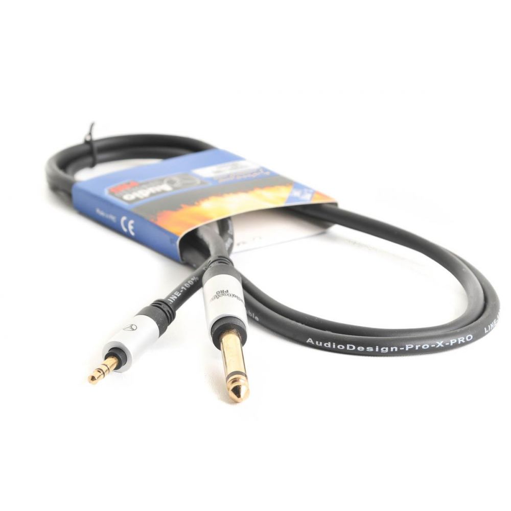 Audiodesign X-PRO jack 3.5 mono stereo adapter cable, professional cable, 150 cm