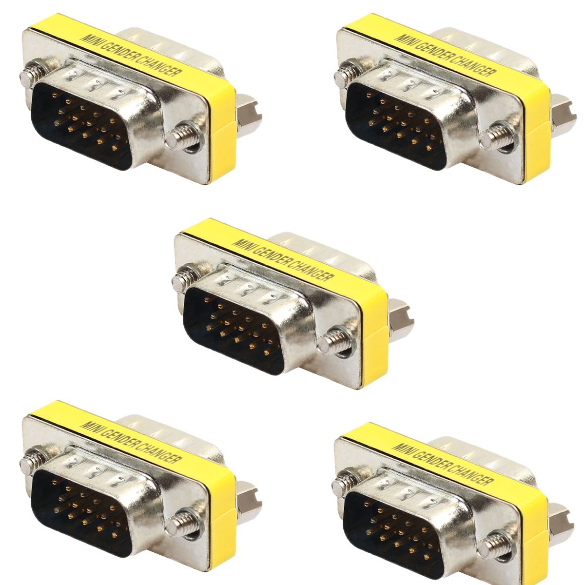Life Adattatore VGA 15M/15M da maschio a maschio, pacchetto da 5 pezzi