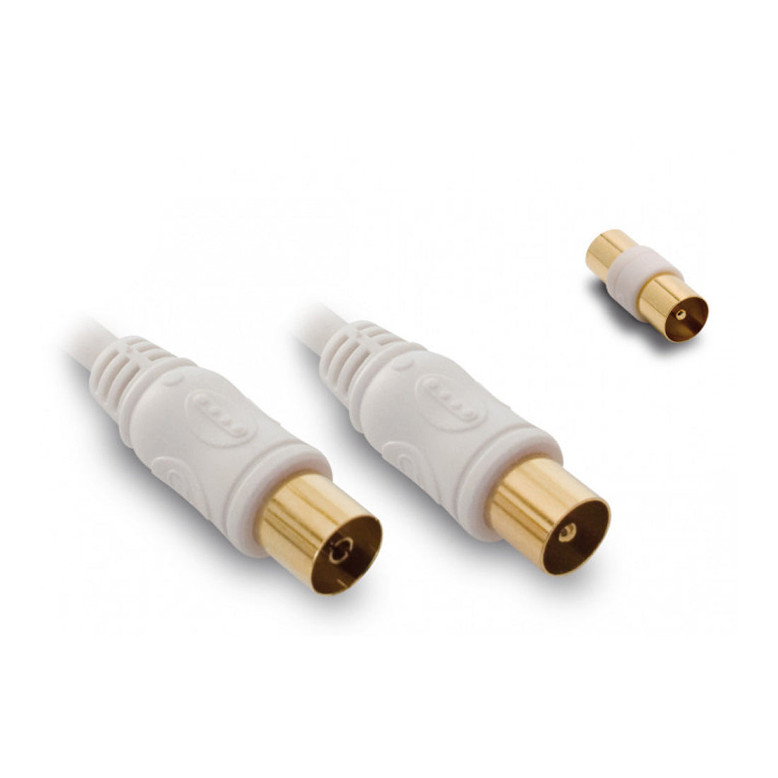 Metronic Cavo prolunga coassiale TV + adattatore (M/F) bianco, cavo per antenna TV, 25 m