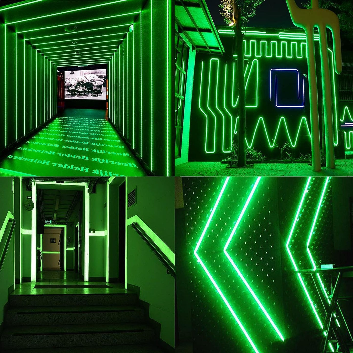 GBC Striscia LED al neon, striscia led 5 metri, colore verde per interno ed esterno IP67, separabile ogni metro, striscia led flessibile