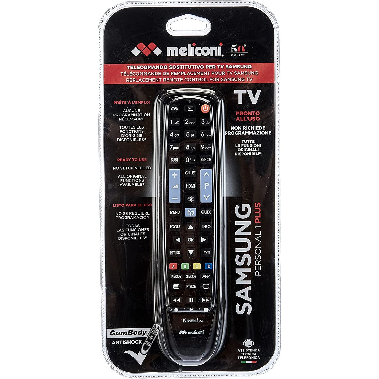 Meliconi replacement remote control for SAMSUNG TV, ready-to-use remote control, no programming required