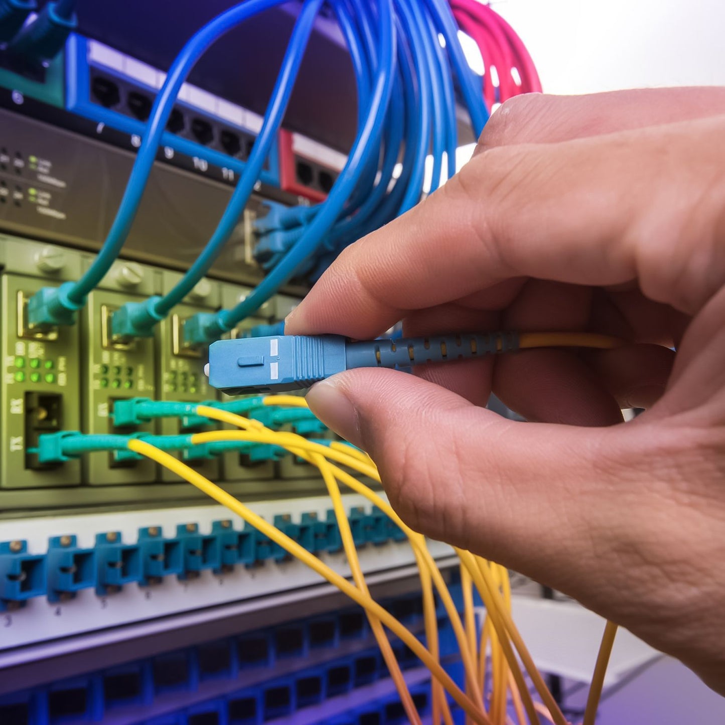 GBC Cavo patch in fibra ottica da 1m, cavo con connettori SC/APC, tipo simplex monomodale, diametro fibra 9/125 micron