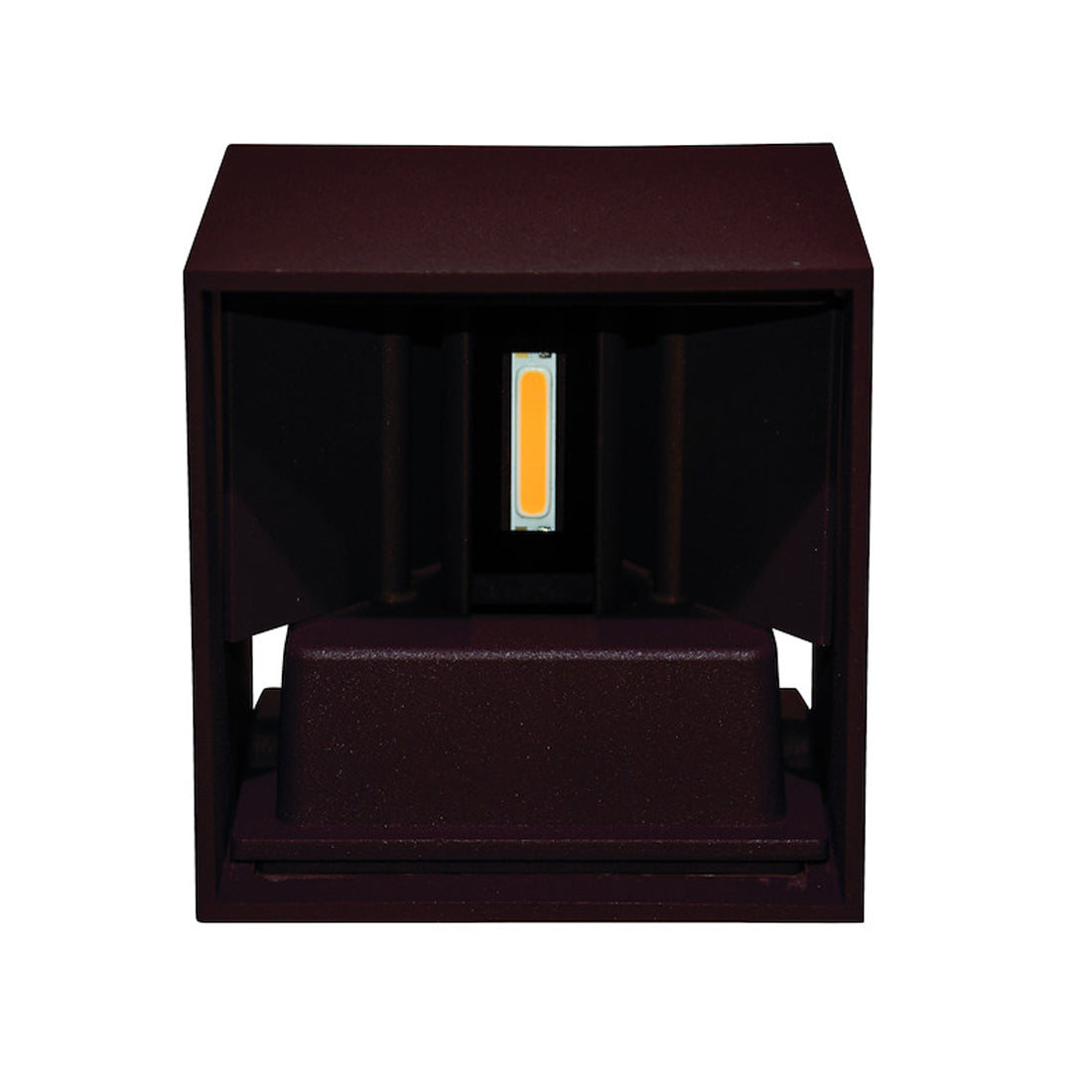 Life Applique a LED Quadrato, applique da parete IP54, lampada da parete, lampada da parete led, 7W, luce 3000K, 600lm, marrone, 10 cm
