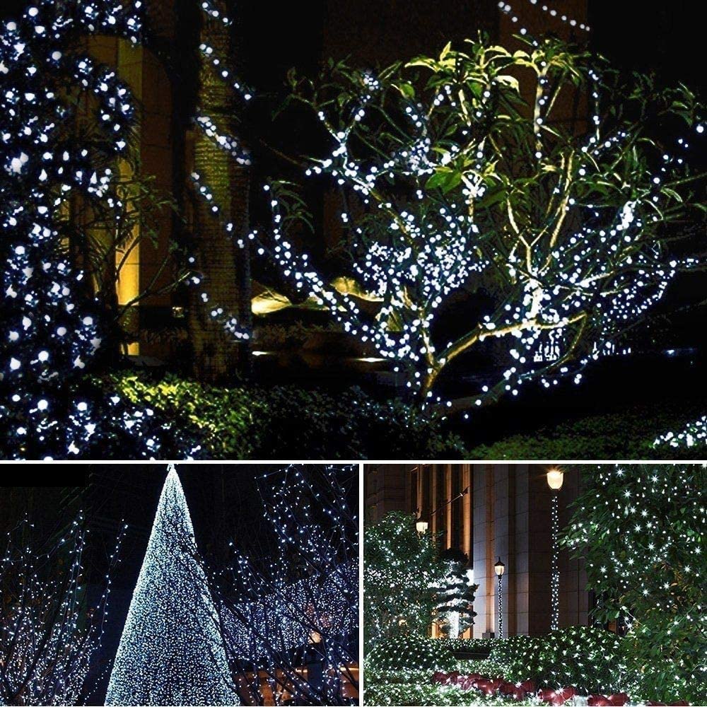 GESCO Indoor / outdoor light chain 15.5m, LED lights with 8 functions, 300 white LEDs, Christmas decorative LED lights, home lighting, light garland