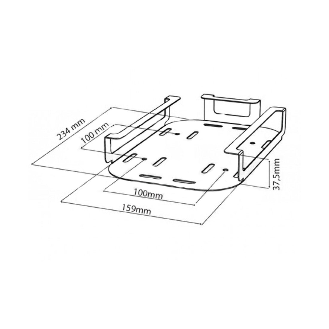 Alphaelettronica supporto da parete per decoder SKY Q Mini, supporto a muro in acciaio, 159x234 mm