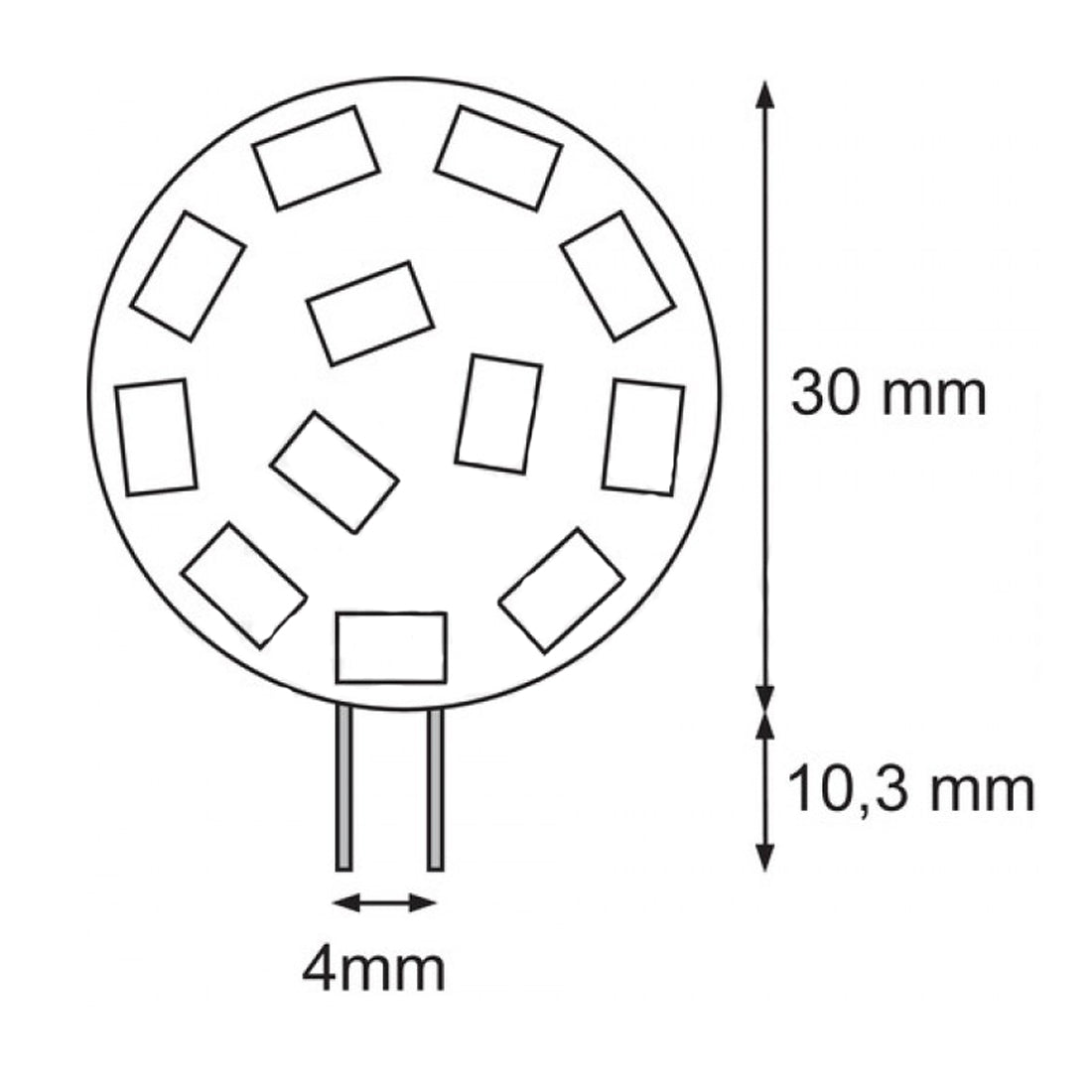Ampoule LED Alphaelettronica, culot G4, 1,5W, 12Vac/dc, couleur de lumière blanc froid 6500K, ampoule adaptée aux bateaux