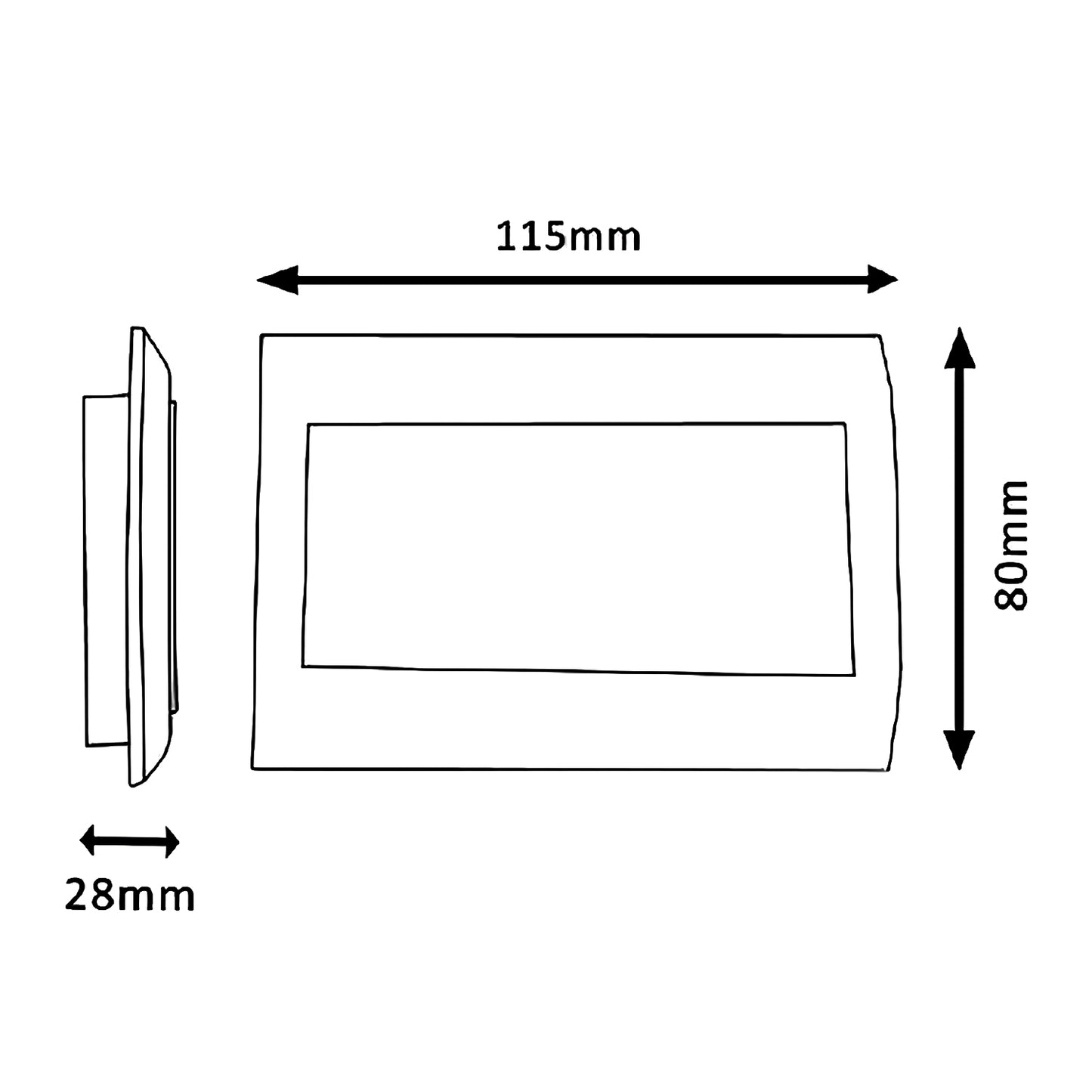 O.N Lampada a LED anti black-out, faretto 2W 160 lumen, luce fredda 6500K, lampada da incasso, installazione su supporto 503, luce d'emergenza 12 LED, IP20