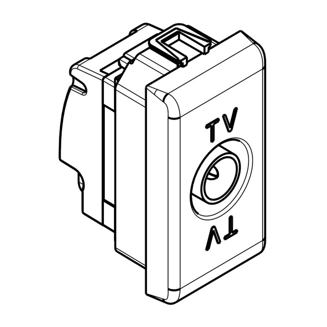 Bticino white TV and SAT socket for wired installation, coaxial star socket, male connector Ø 9.5 mm