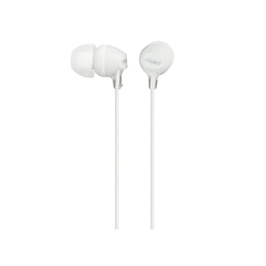 Sony White Silicone Earphones with wire In-ear stereo headphones with noise isolation