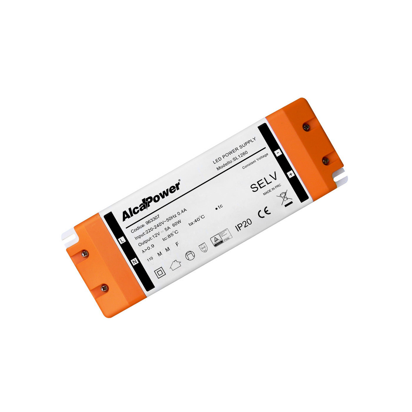 Alcapower IP20 Alimentation à découpage, alimentation 12V, 60W 5A, alimentation pour la technologie d'éclairage