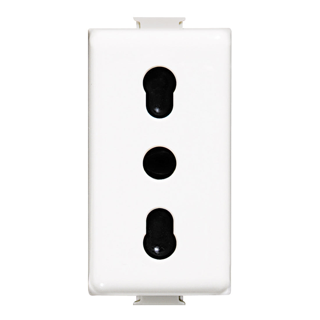 Prise électrique double passage Bticino White, pour fiches 10A et 16A de la série Matix 2P + T