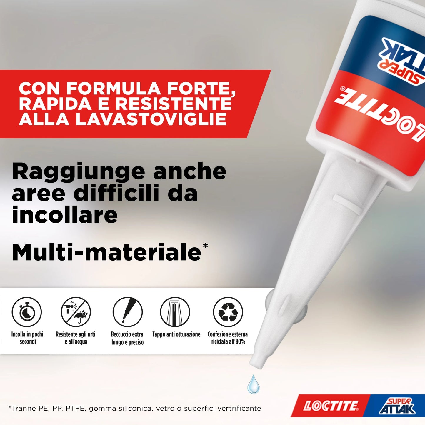 Loctite Super Attak Precision, colle liquide transparente avec buse extra longue, colle multi-matériaux, super colle 5,5 grammes