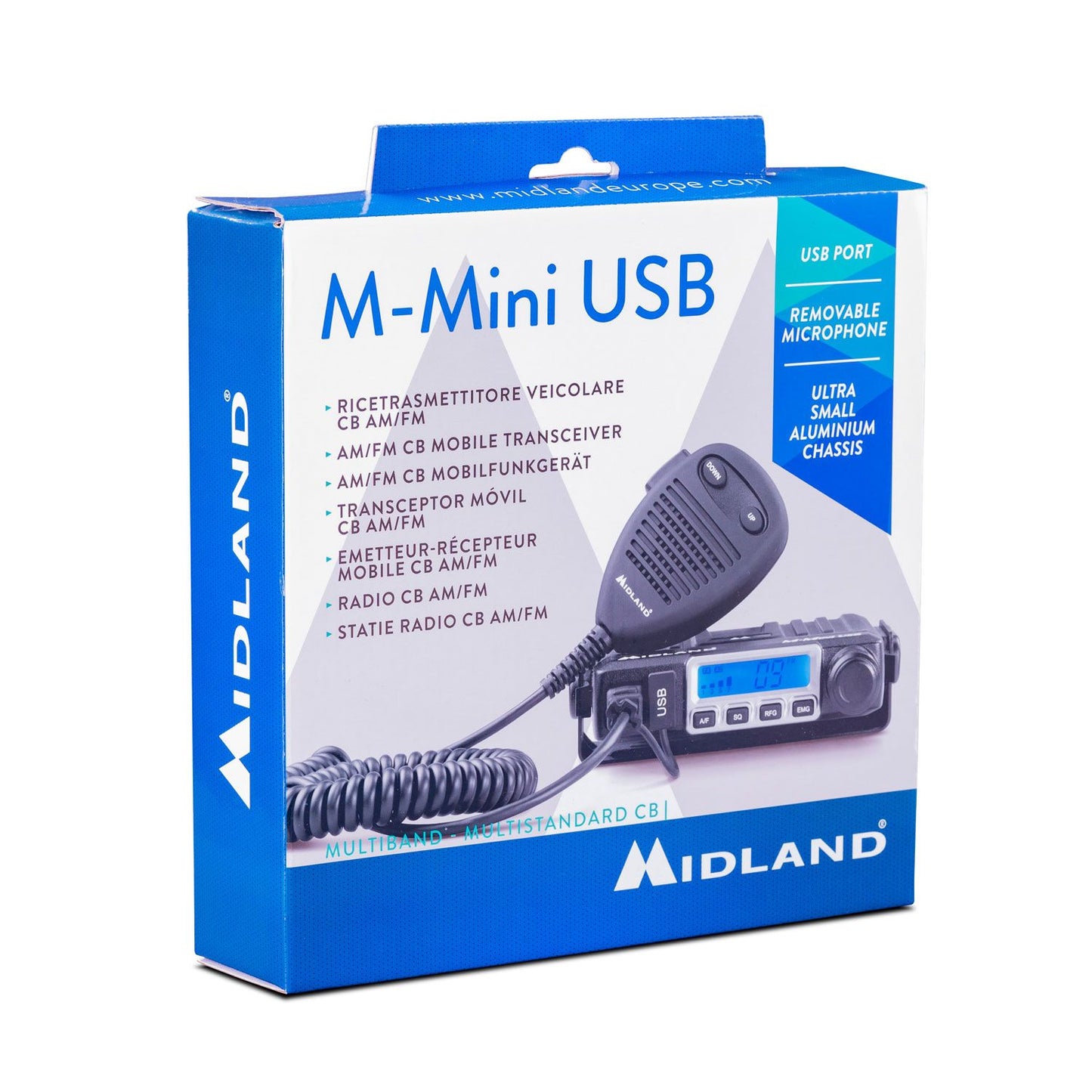 Midland M-Mini USB, émetteur-récepteur CB AM/FM pour véhicule, 40 canaux, 4W, écran LCD
