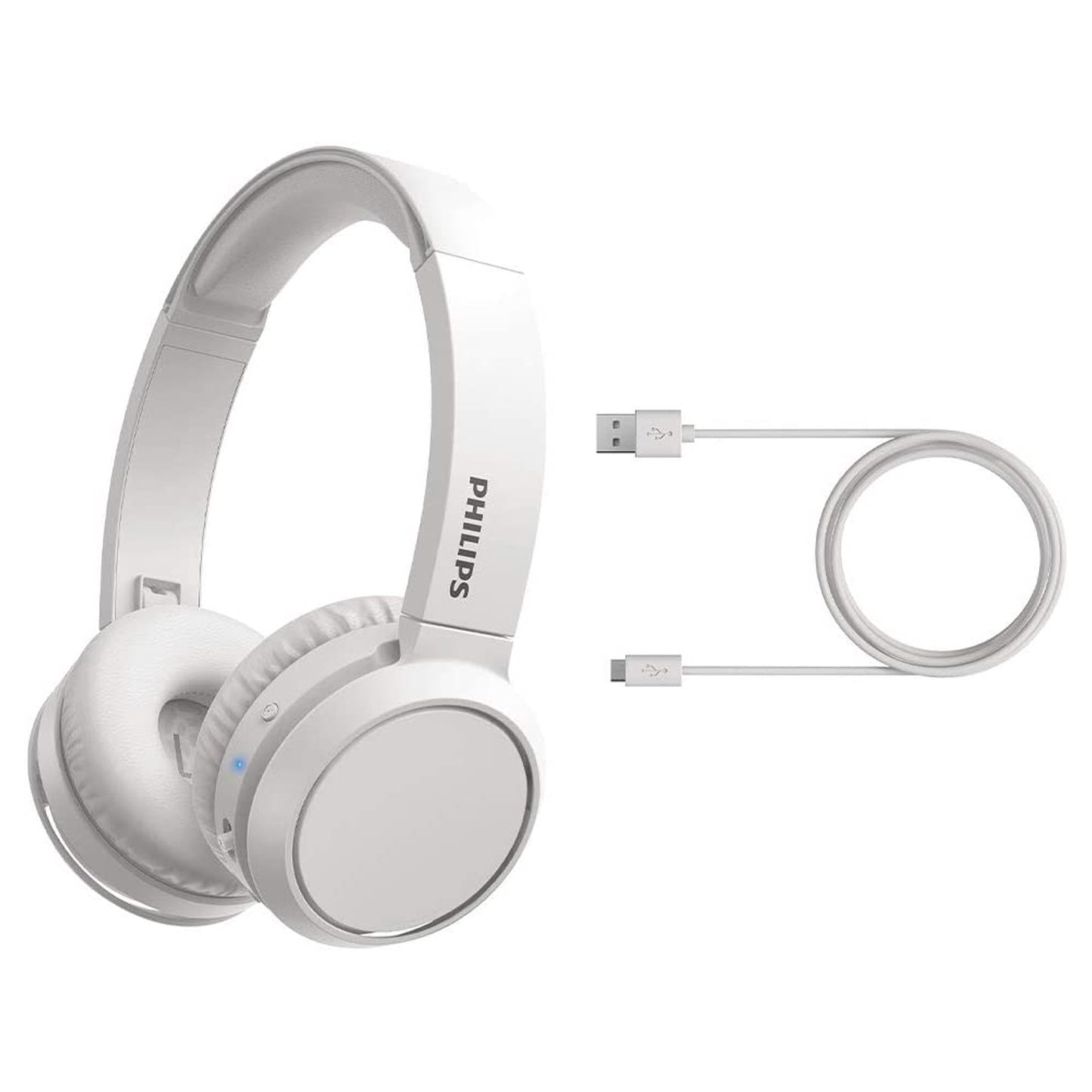 Philips TAH4205 Cuffie richiudibili bluetooth 5.0 con microfono, tasto Bass Boost, 29 ore di riproduzione, ricarica rapida, soppressione dei rumori, bianco opaco