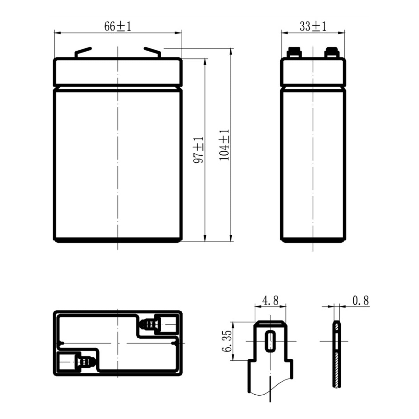 SKB Batteria al piombo SK6-3,2 batteria ricaricabile 6V 3,2AH serie SK, tecnologia AGM piastra piana regolate con valvola