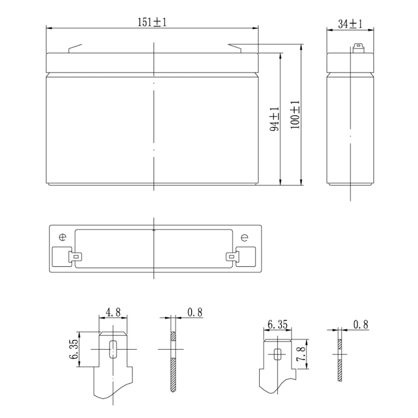SKB Batteria al piombo SK6-7 batteria ricaricabile 6V 7AH serie SK, tecnologia AGM piastra piana regolate con valvola