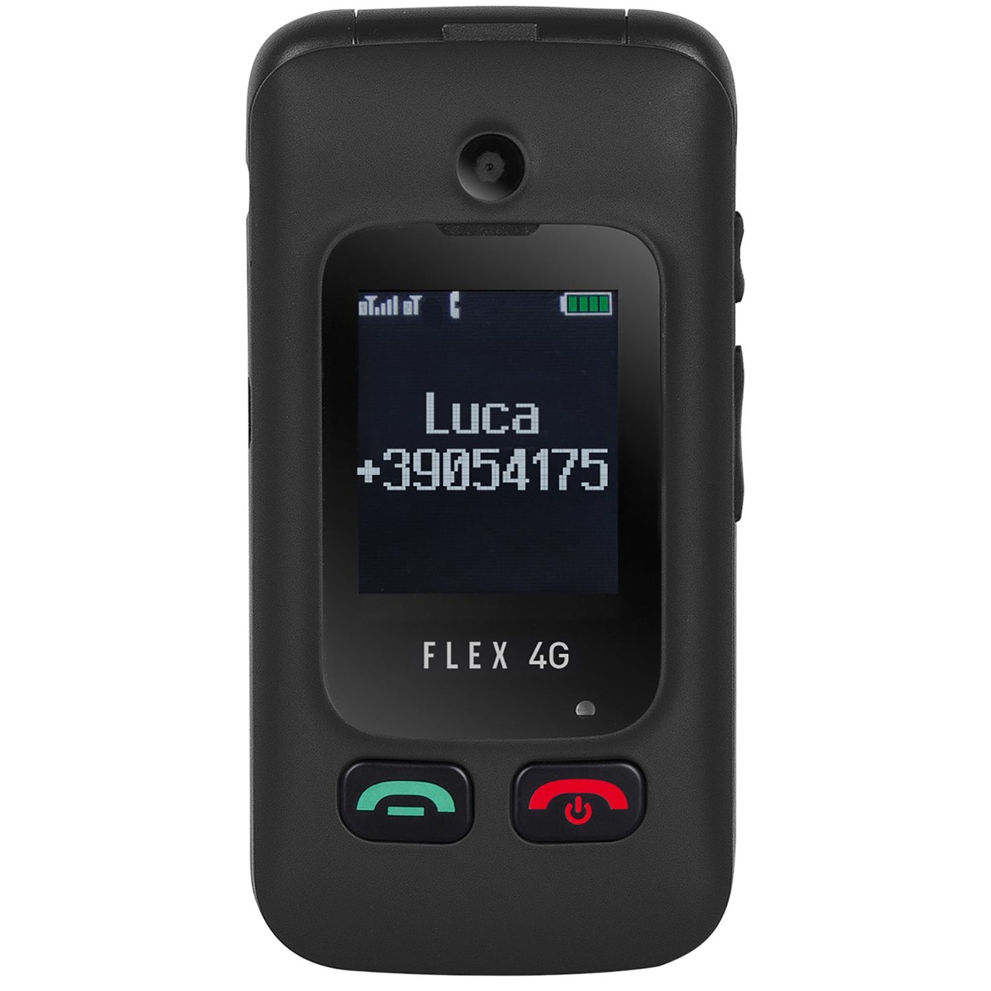 Trevi Flex Plus 90 4G Telefono cellulare per anziani a conchiglia con doppio display, SOS, tasti grandi, fotocamera, base di ricarica, torcia