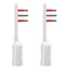 Rosi Emilia Flat Set da 2 Adattatore ultra piatto 90° salva spazio con spina grande 16A e presa 10/16A 2P+T, salvaspazio, sporgenza minima, spessore ridotto, ottimizzazione spazio, 1500W max, bianco