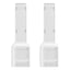 Rosi Emilia Flat Set da 2 Adattatore ultra piatto 90° salva spazio con spina piccola 10A e presa 10A 2P+T, salvaspazio, sporgenza minima, spessore ridotto, ottimizzazione spazio, 1500W max, bianco