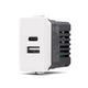 Mapam 533B Presa caricatore USB-A ed USB-C compatibile con Bticino serie Matix, presa a muro per sola ricarica, colore bianco