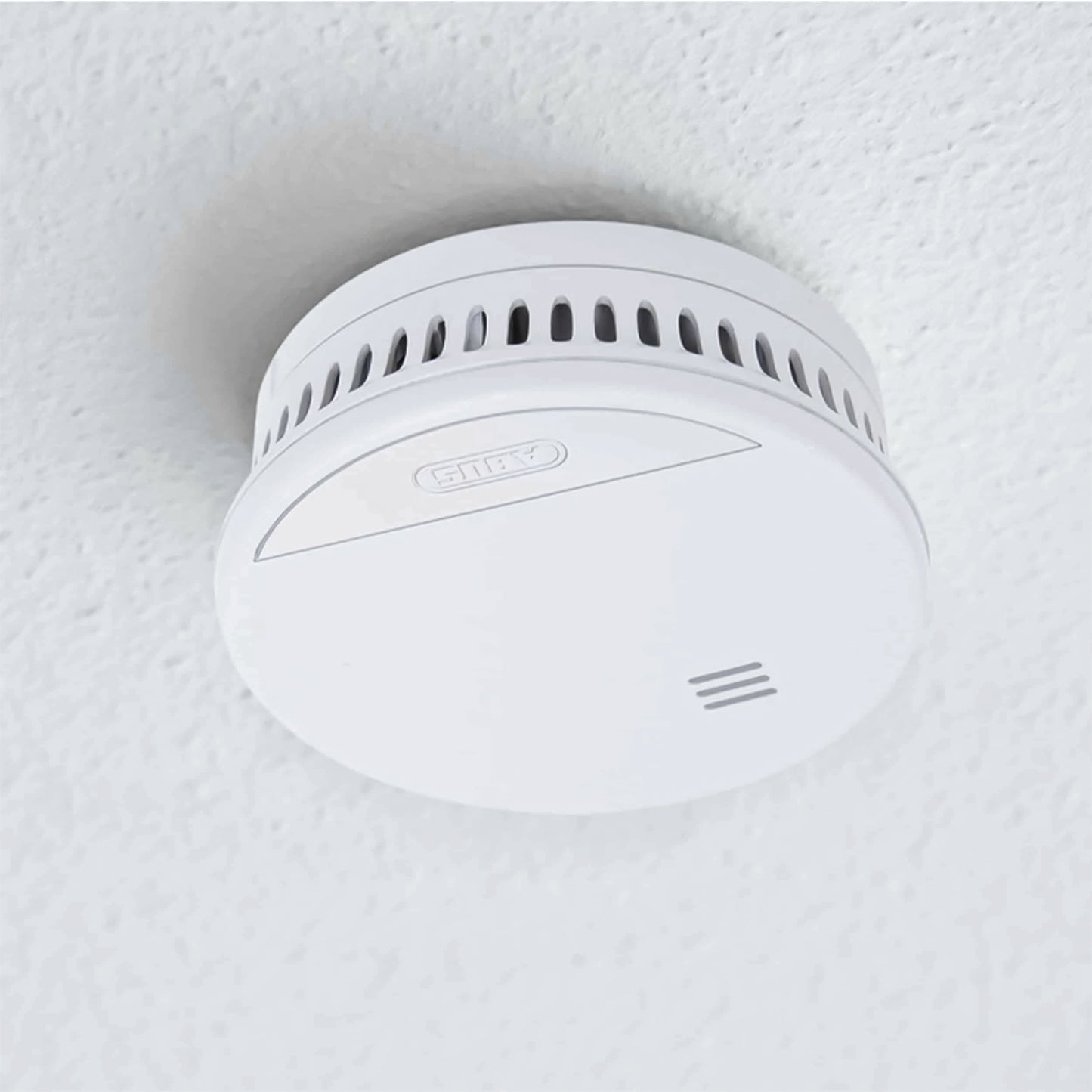 Abus Rilevatore di fumo elettrochimico certificato a batteria con sirena 85dB allarme acustico antincendio conforme EN 14604 per B&B Hotel e abitazioni