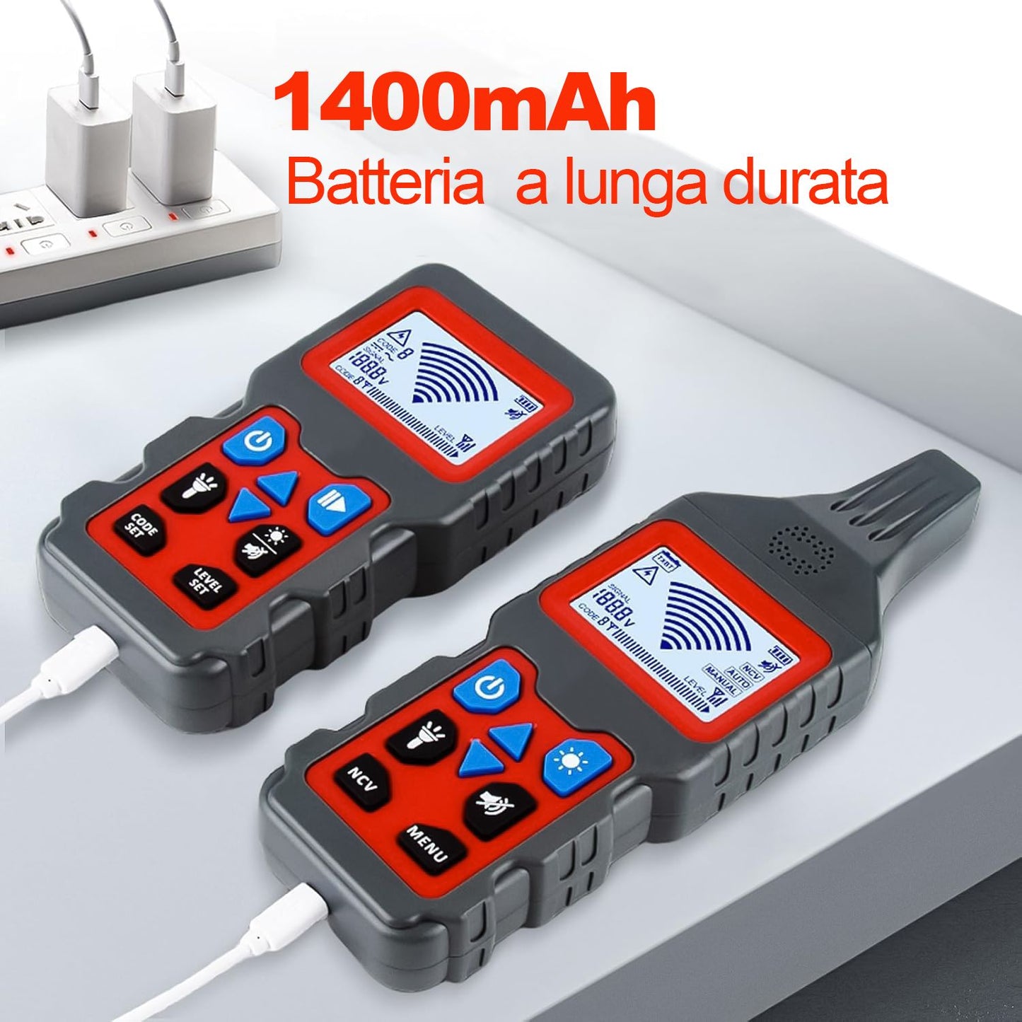 JOIN 98-981 Localizzatore di cavi con display digitale e torcia fino a 2.5m di profondità, Rilevamento sotterraneo di linee elettriche e tubazioni metalliche interrate, rilevatore di prese e cassette