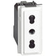 Bticino KW4180 Presa elettrica bipasso 2P+T 10/16A con alveoli protetti e schermati, 1 modulo, serie civile living now, bianco