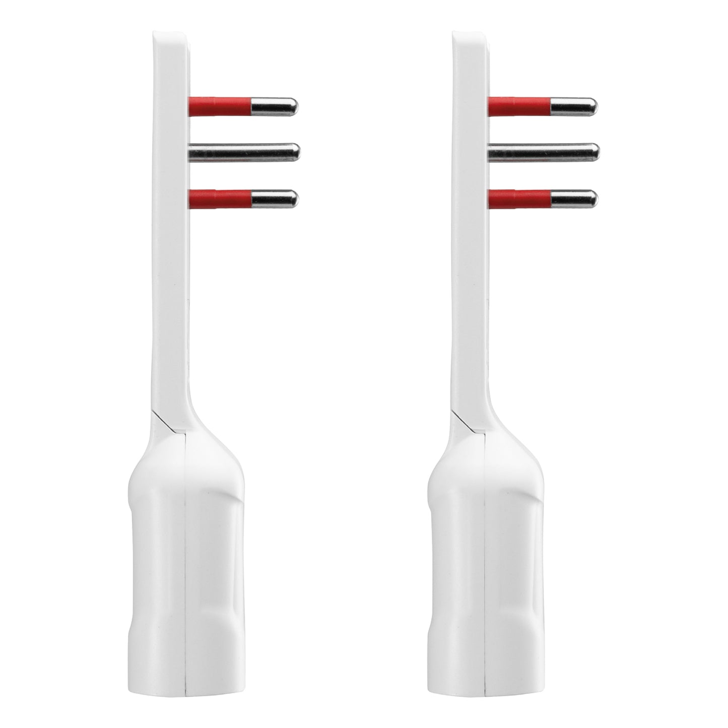 Rosi Emilia Flat Set da 2 Adattatore ultra piatto 90° salva spazio con spina piccola 10A e presa 10A 2P+T, salvaspazio, sporgenza minima, spessore ridotto, ottimizzazione spazio, 1500W max, bianco