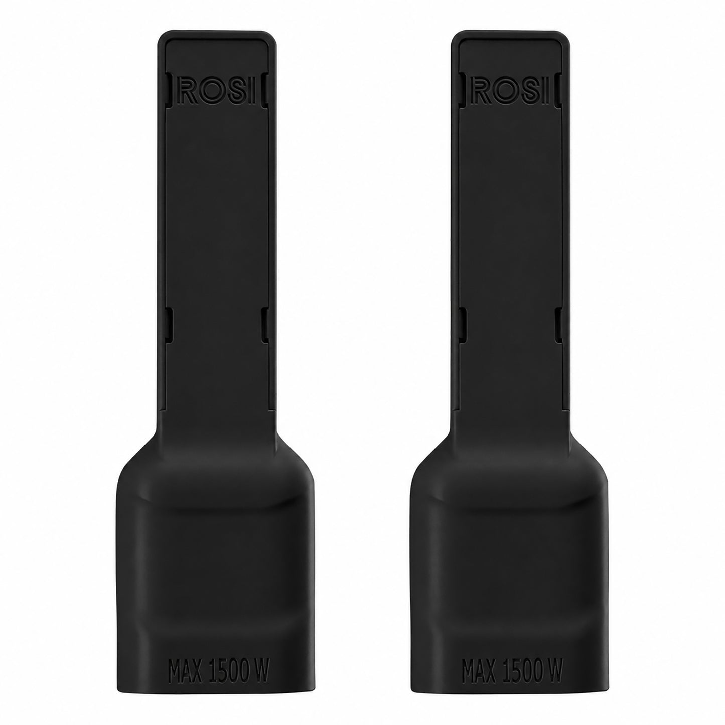 Rosi Emilia Flat Set da 2 Adattatore ultra piatto 90° salva spazio con spina grande 16A e presa 10/16A 2P+T, salvaspazio, sporgenza minima, spessore ridotto, ottimizzazione spazio, 1500W max, nero