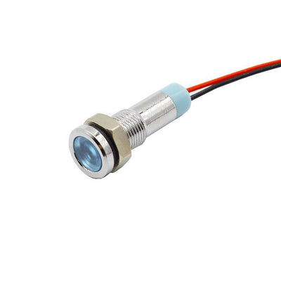 GBC Indicatore LED blu, indicatore luminoso in metallo, indicatore per pannello, luce di segnalazione, 220V, 7,6x20 mm