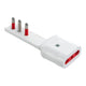 Rosi Emilia Flat Adattatore ultra piatto 90° salva spazio con spina grande 16A e presa 10/16A 2P+T, salvaspazio, sporgenza minima, spessore ridotto, ottimizzazione spazio, 1500W max, bianco