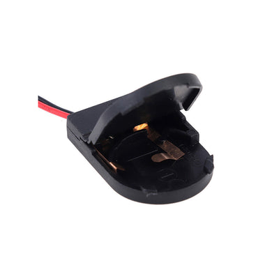 GBC Portabatteria a bottone, porta batteria CR2032, scatola batteria con interruttore On/Off e cavo, box portapile con pulsante in plastica nera, porta batterie 3V rotondo