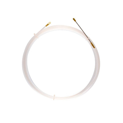 Tecnid Sonda tiracavi in nylon bianco ø3mm, sonda passacavi 15 m, terminali fissi, testa flessibile e occhiello tirante, estrattore per cavi elettrici, Made In Italy