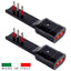 Rosi Emilia Flat Set da 2 Adattatore ultra piatto 90° salva spazio con spina piccola 10A e presa 10A 2P+T, salvaspazio, sporgenza minima, spessore ridotto, ottimizzazione spazio, 1500W max, nero