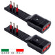 Rosi Emilia Flat Set da 2 Adattatore ultra piatto 90° salva spazio con spina piccola 10A e presa 10A 2P+T, salvaspazio, sporgenza minima, spessore ridotto, ottimizzazione spazio, 1500W max, nero