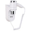 Moel Swan 7200 Asciugacapelli 1600W da parete, phono da muro a pistola con prese a sfioro per bagno casa B&B Hotel palestra spogliatoio albergo