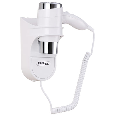 Moel Swan 7200 Asciugacapelli 1600W da parete, phono da muro a pistola con prese a sfioro per bagno casa B&B Hotel palestra spogliatoio albergo
