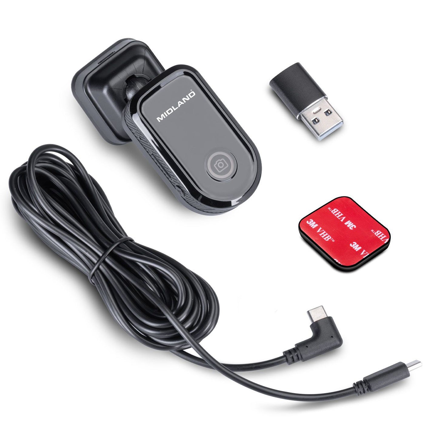 Midland Street Guardian Mini Dash Cam FullHD per auto con localizzatore GPS integrato, videocamera Wi-Fi con sensore G per rilevamento urti, Telecamera con accesso video da Smartphone
