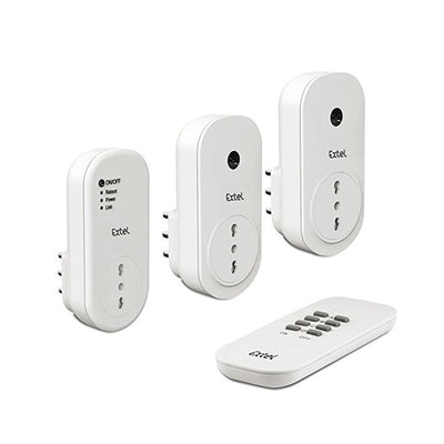 Extel Kit di 3 prese telecomandate Wi-Fi da interno con 1 telecomando