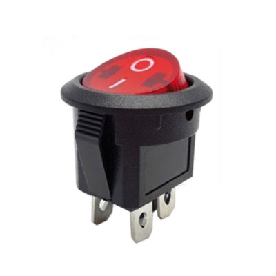 GBC Interruttore bipolare a bilanciere rosso 230V on-off