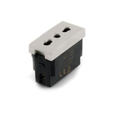 Alpha Elettronica 23A0107 Presa di corrente 10/16 A+T, Serie Astra, Presa bipasso 2 Poli, 250V, bianca