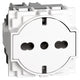 Bticino KW4140A16F Presa elettrica Schuko universale standard Italia P40 flat con superficie retrattile 2P+T 10/16A, alveoli protetti, contatti laterali di terra, 2 moduli, serie living now, bianco