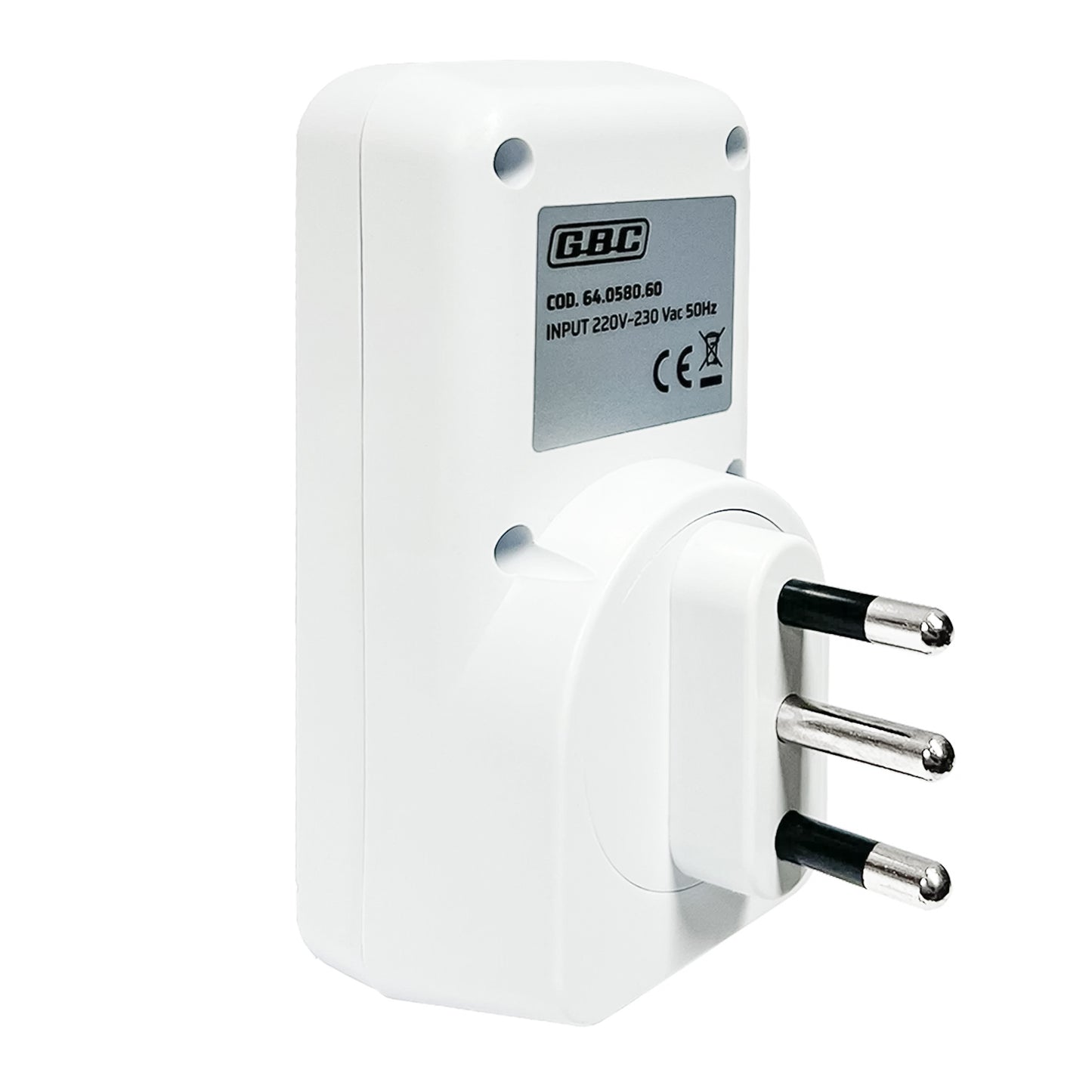 GBC Kit presa di corrente bipasso 220V telecomandata per controllo remoto con telecomando 433mHz, compatibile con spina 10A e 16A, portata max 30 metri, LED e pulsante interruttore integrato, bianco