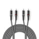 Nedis Cavo audio stereo, cavo 2 RCA maschio a 2 RCA maschio, cavo audio RCA 5 metri nichelato
