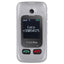 Trevi Flex Plus 55 Silver Telefono cellulare per anziani a conchiglia 4G con doppio display e base di ricarica, tasti grandi e funzione SOS, batteria lunga durata, grigio