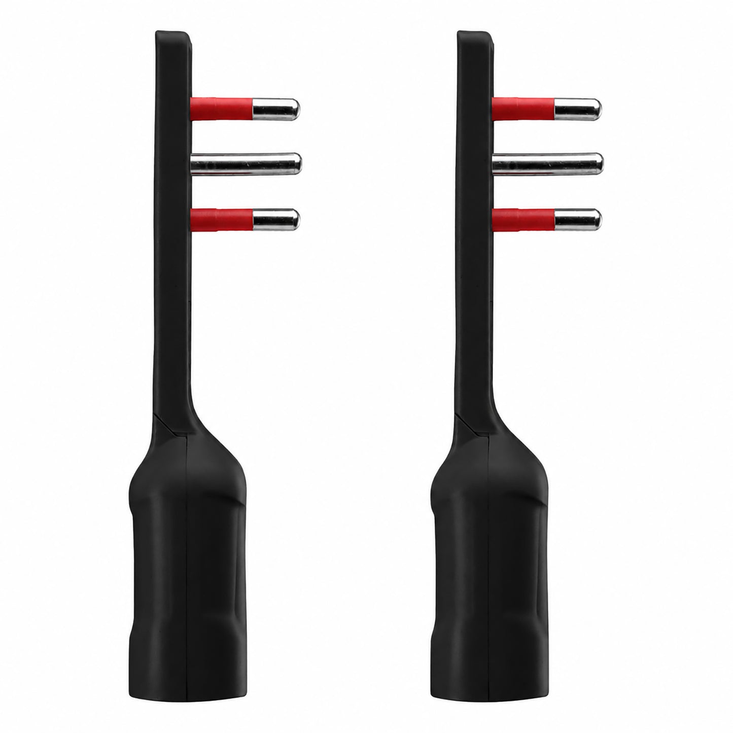 Rosi Emilia Flat Set da 2 Adattatore ultra piatto 90° salva spazio con spina grande 16A e presa 10/16A 2P+T, salvaspazio, sporgenza minima, spessore ridotto, ottimizzazione spazio, 1500W max, nero