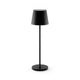 Lampe de table LED JOlight avec batterie rechargeable, abat-jour en aluminium noir, interrupteur tactile, intensité lumineuse variable